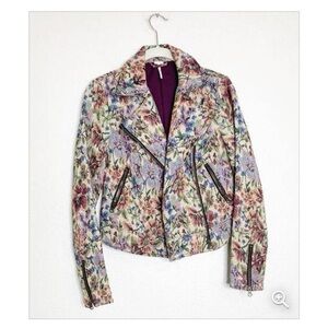 Free peole tapestry moto blazer/coat